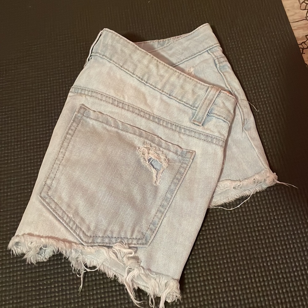Light wash jeans shorts